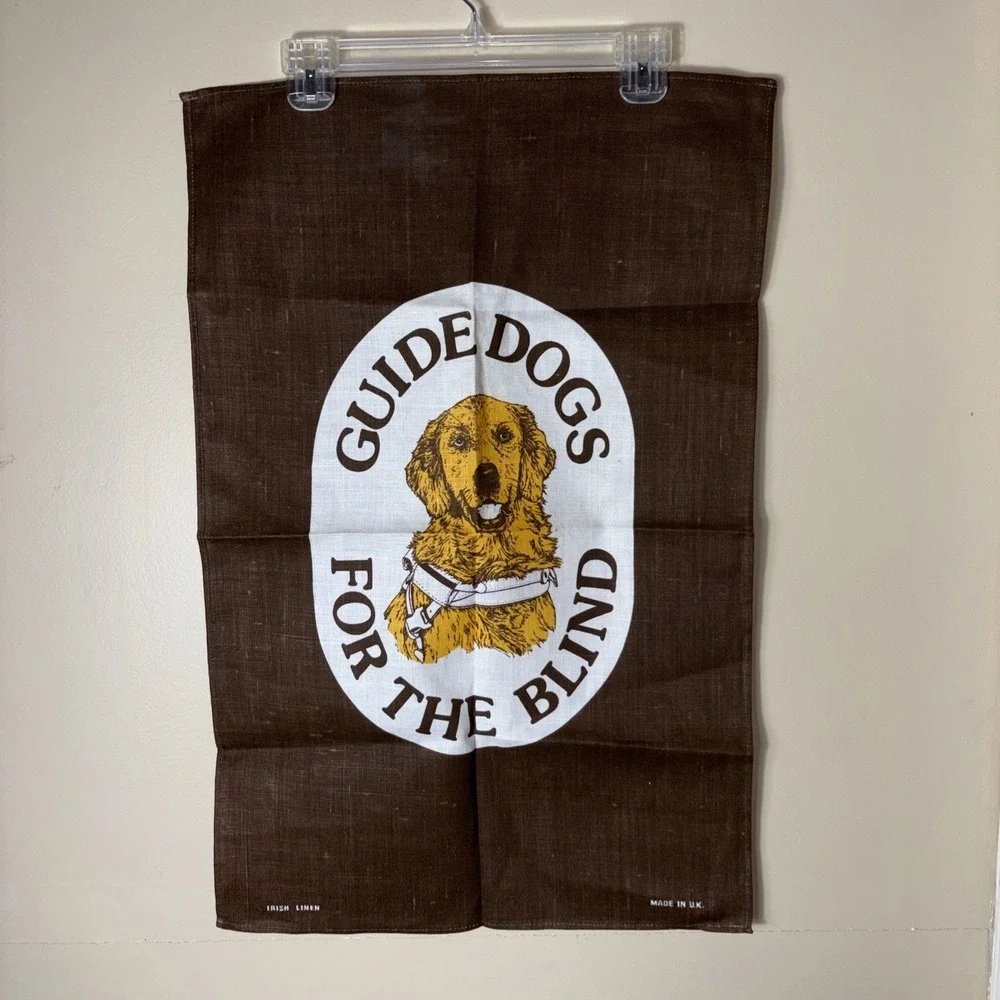 Guide Dogs for the Blind Tea Towel Irish Linen Made‎ In UK